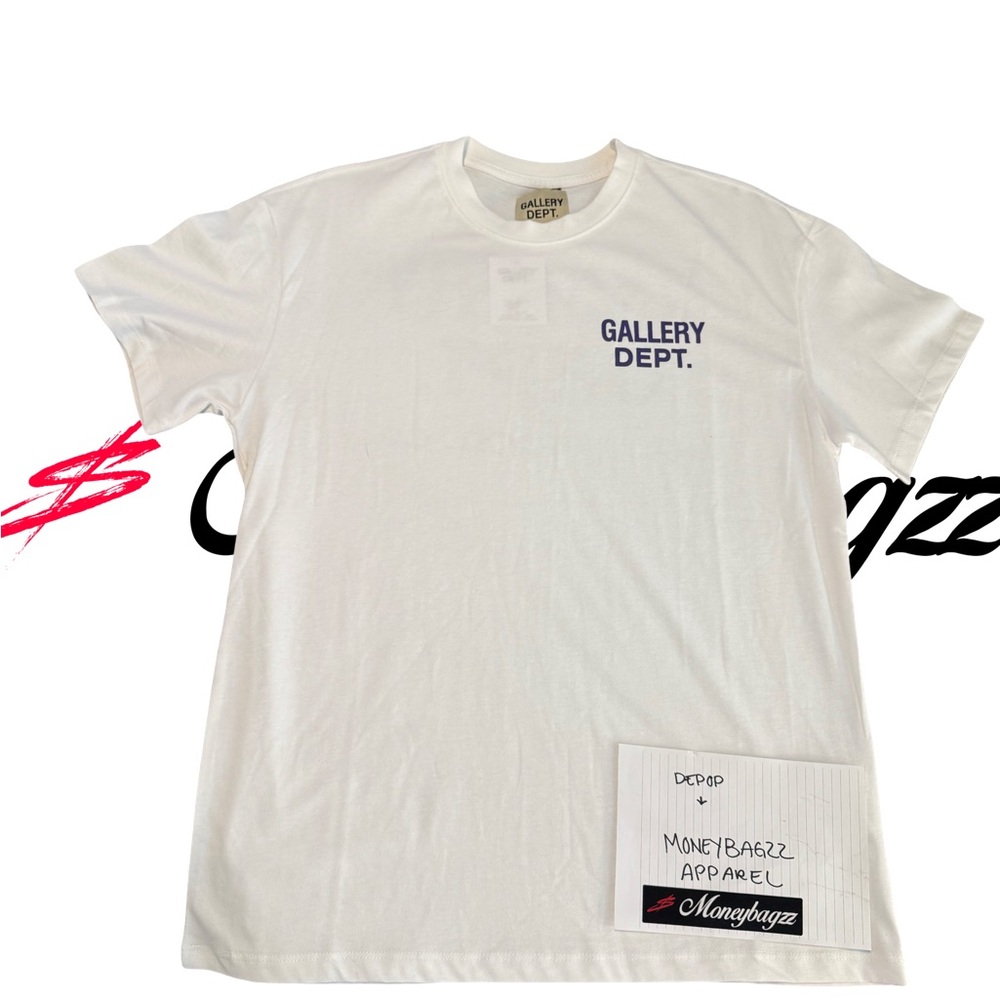 Gallery Dept White and Purple Short Sleeve Tee